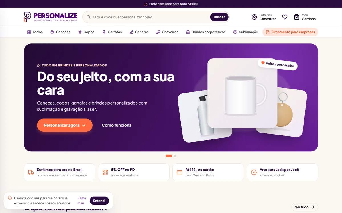 Loja virtual Personalize